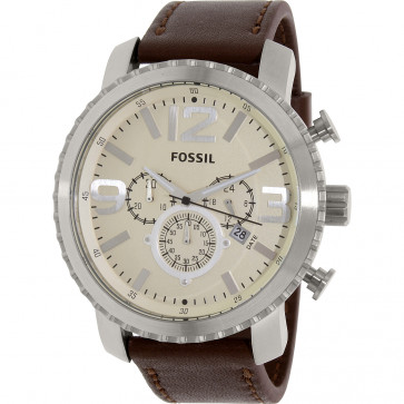 Horlogeband Fossil BQ1177 Leder Bruin 24mm