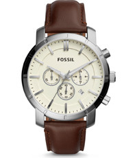 Horlogeband Fossil BQ1280 Leder Bruin 22mm