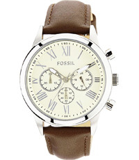 Horlogeband Fossil BQ1741 Leder Bruin 22mm