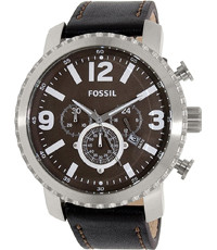 Horlogeband Fossil BQ2053 Leder Zwart 24mm