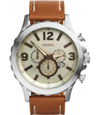Horlogeband Fossil BQ2081 Leder Bruin 24mm