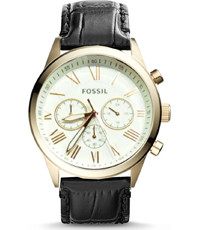 Horlogeband Fossil BQ2174 Leder Zwart 26mm