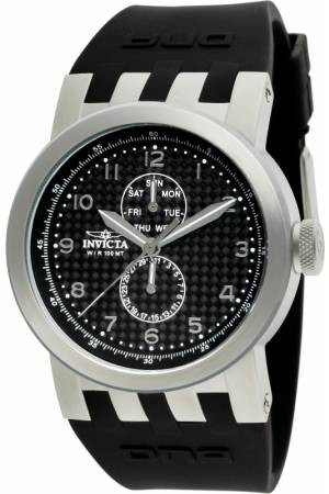 Invicta horlogeband 10390 DNA / 10391 DNA Rubber Zwart 32mm