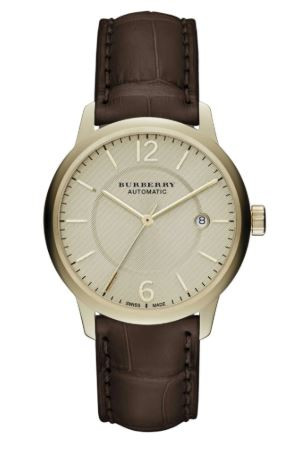 Horlogeband Burberry BU10302 Krokodillenleer Bruin