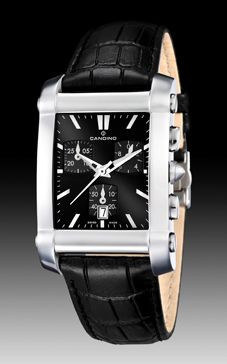 Horlogeband C4284/H Leder Zwart 22mm