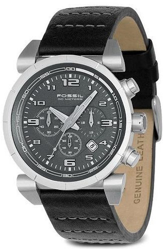 Horlogeband Fossil CH2494 Leder Zwart 22mm
