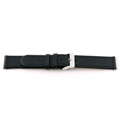 Echt lederen horloge band zwart 18mm met stiksel EX-F100