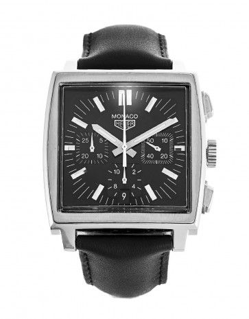 Horlogeband Tag Heuer CS2111-BC0787 Leder Zwart 22mm