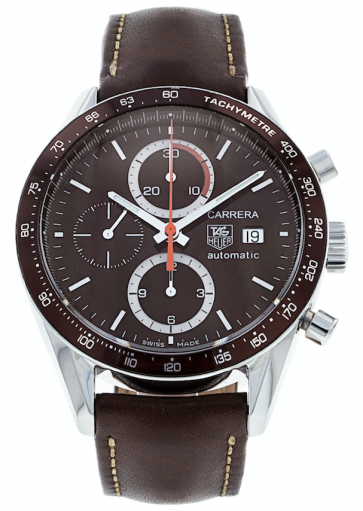 Horlogeband Tag Heuer FC6206.CV2013 Leder Bruin 20mm