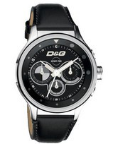 Horlogeband Dolce & Gabbana DW0211 Leder Zwart 20mm