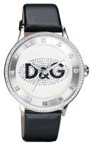 Horlogeband Dolce & Gabbana DW0507 / DW0503 Leder Zwart 22mm