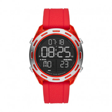 Horlogeband Diesel DZ1900 Silicoon Rood 24mm