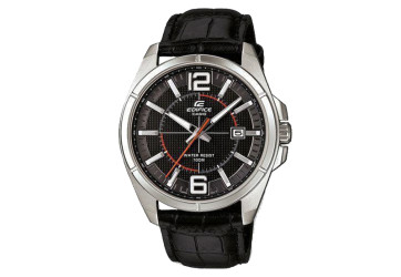 Casio horlogeband 10454102 Leder Zwart 20mm 