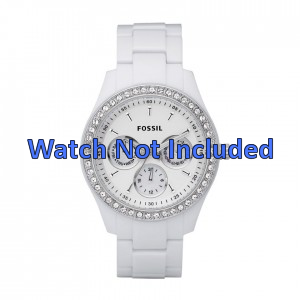 Horlogeband Fossil ES1967 Kunststof/Plastic Wit 9mm