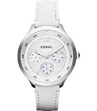 Horlogeband Fossil ES3242 Leder Wit 16mm