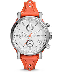 Horlogeband Fossil ES3768 Onderliggend Leder Oranje 18mm