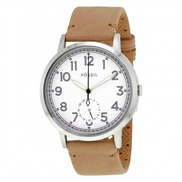 Horlogeband Fossil ES4060 Leder Beige 20mm