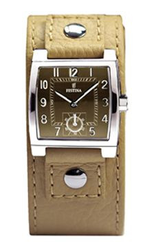Horlogeband Festina F16068-C Onderliggend Leder Beige 18mm