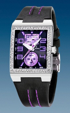 Horlogeband Festina F16295-3 / F16185 Leder Zwart 16mm