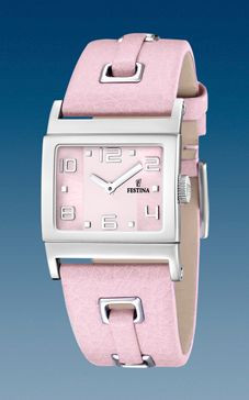Horlogeband Festina F16475-7 Leder Roze 24mm