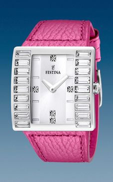 Horlogeband Festina F16538-6 Leder Roze 32mm