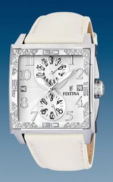 Horlogeband Festina F16570-1 Leder Beige 28mm