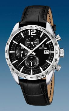 Horlogeband Festina F16760-4 Leder Zwart 22mm