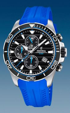 Horlogeband Festina F20370-5 Silicoon Blauw