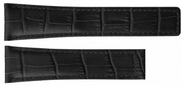 Horlogeband Tag Heuer FC6177 Krokodillenleer Zwart 22mm
