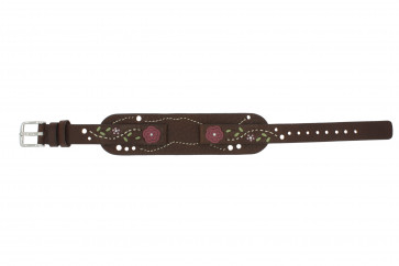 Horlogeband Fossil JR8780 Onderliggend Leder Donkerbruin 12mm