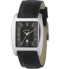 Horlogeband Fossil FS3042 Leder Zwart 22mm