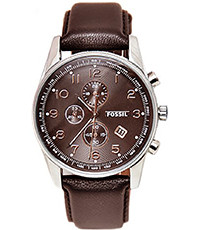Horlogeband Fossil FS4762 Leder Bruin 24mm