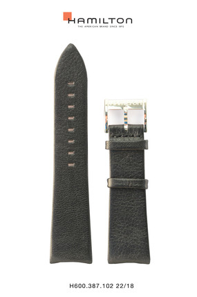 Horlogeband Hamilton H38755731 Leder Zwart 22mm