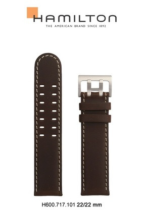 Horlogeband Hamilton H717160 / H600.717.101 Leder Bruin 22mm