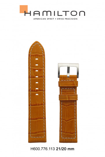 Horlogeband Hamilton H690.776.113 Leder Bruin 21mm