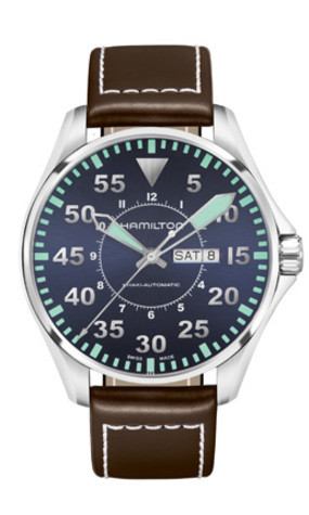 Horlogeband Hamilton H64715535 Leder Donkerbruin 22mm