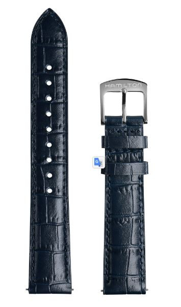 Horlogeband Hamilton H690134103 Leder Blauw 18mm