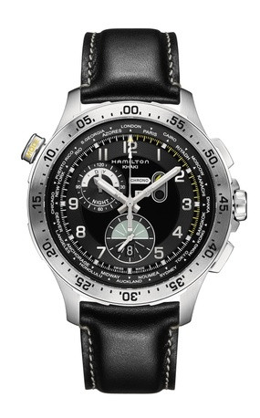 Horlogeband Hamilton H76714735 Leder Zwart 22mm