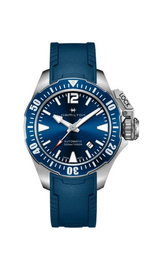 Horlogeband Hamilton H77705345 Rubber Blauw 20mm
