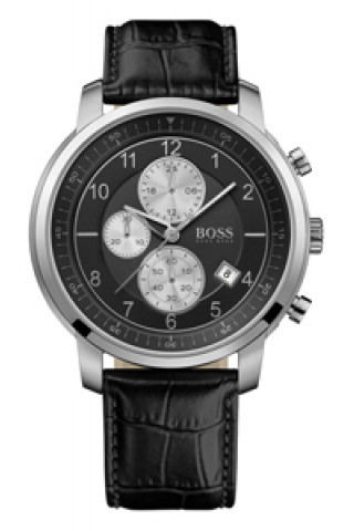 Horlogeband Hugo Boss HB-137-1-14-2352 Leder Zwart 22mm