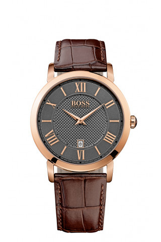 Horlogeband Hugo Boss HB1513138 / HB-234-1-34-2742 Leder Donkerbruin 22mm