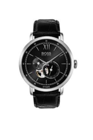 Horlogeband Hugo Boss HB-308-1-14-3002 / HB659302800 Leder Zwart 22mm