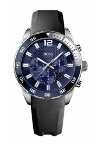 Horlogeband Hugo Boss HB-172-1-14-2493 Leder/Kunststof Zwart 22mm