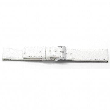 Horlogeband I500 Leder Wit 24mm + wit stiksel