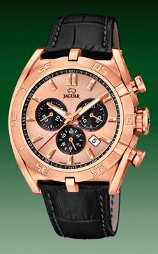 Horlogeband Jaguar J859-1 / J859-3 Leder Zwart