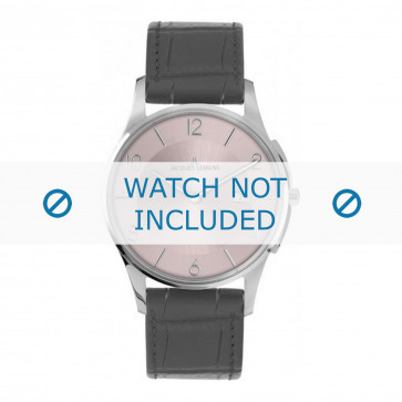 Jacques Lemans horlogeband 1-1777S Leder Grijs + standaard stiksel