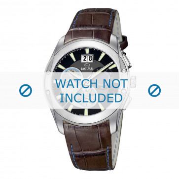 Jaguar horlogeband J615-4 Croco leder Bruin 22mm + blauw stiksel
