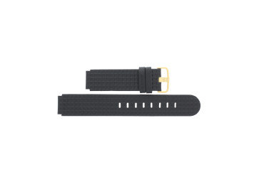 Horlogeband Jacob Jensen 414 / 410 Leder/Kunststof Zwart 17mm