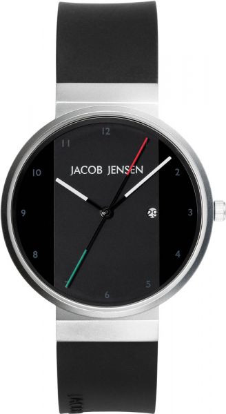 Horlogeband Jacob Jensen 732 / 738 / 740 / 742 / 743 Leder Zwart 17mm