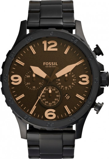 Horlogeband Fossil jr1356 Staal Zwart 24mm